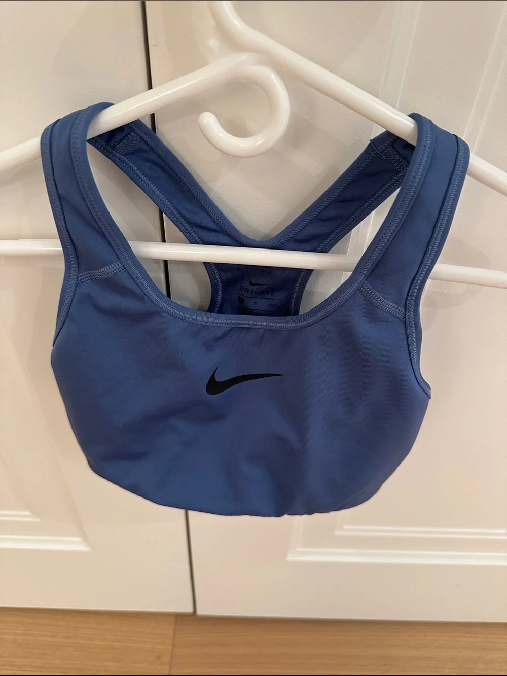 Nike Indigo Blue Racerback Sports Bra with Black Swoosh